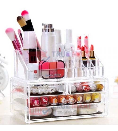 Cosmetic Storage Box 5 Drawers With 16 Grid Organizer